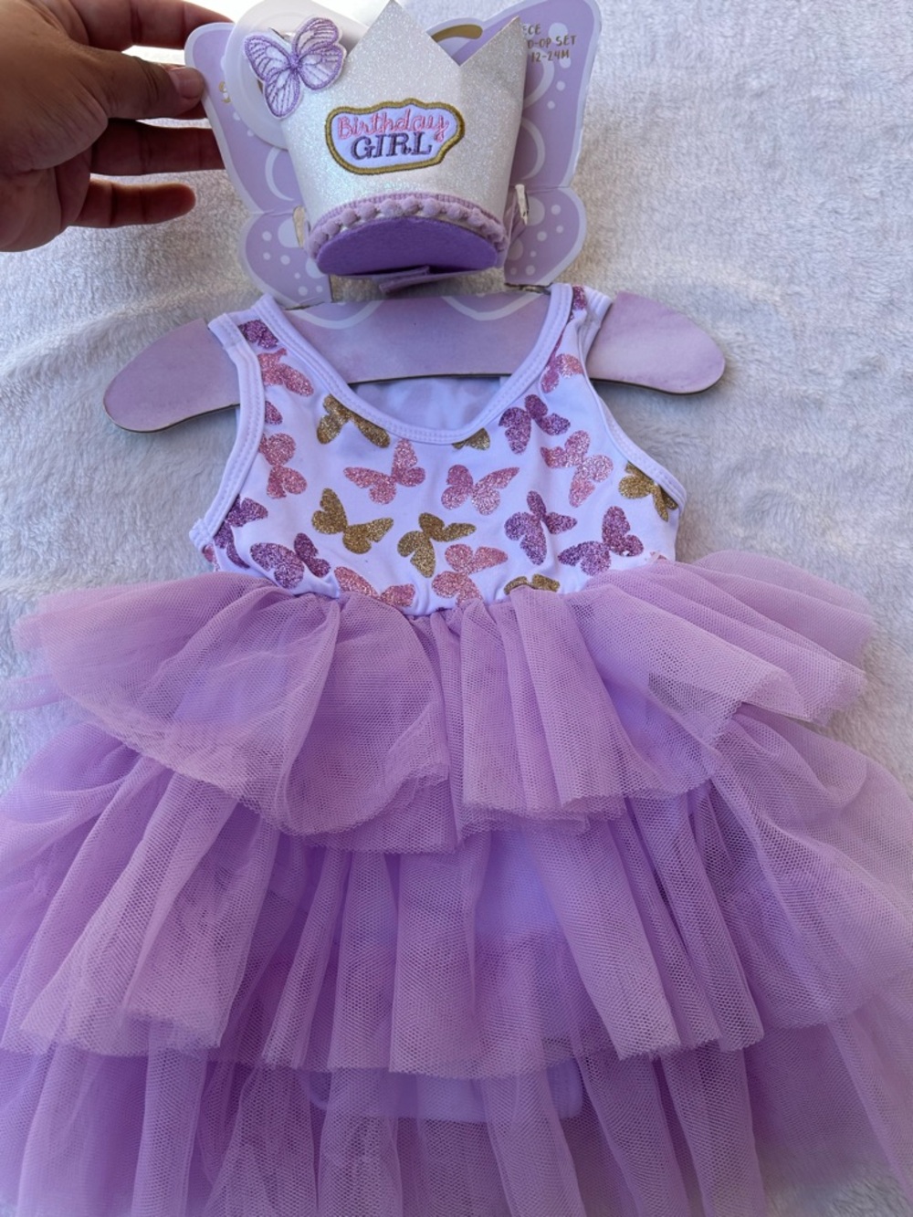 Girls' Lavender Butterfly Tutu Dress - Birthday Girl